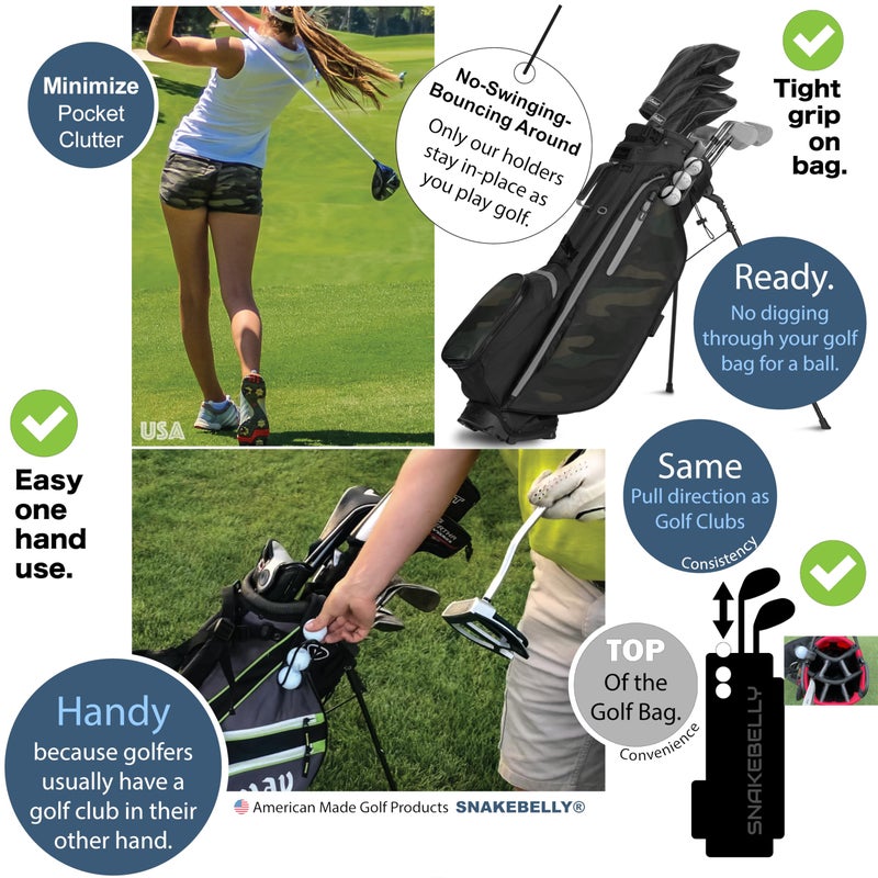 SnakeBelly Golf Ball Holder with Quick-Draw Release (3-Ball, Aluminum, 1) - Image 3